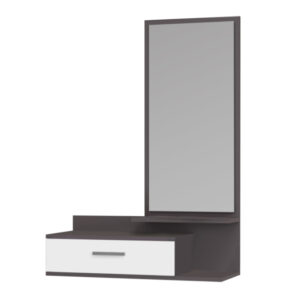 Έπιπλο εισόδου - τουαλέτα Joy Megapap με καθρέπτη χρώμα ανθρακί - λευκό 80x35x116εκ.