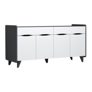 Μπουφές Sila Megapap χρώμα λευκό - ανθρακί 140x45x72εκ.