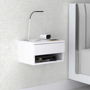 Κομοδίνο επιτοίχιο Mary Megapap χρώμα λευκό 40x30x23εκ.