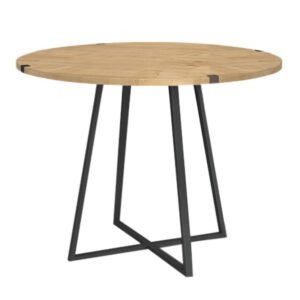 Τραπέζι Rubes Megapap χρώμα φυσικό οξιάς - ανθρακί 100x100x78εκ.