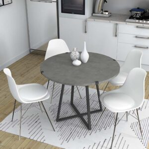 Τραπέζι Rubes Megapap χρώμα γκρι σκυροδέματος 100x100x78εκ.