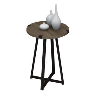 Τραπεζάκι βοηθητικό Pedro Megapap χρώμα καρυδί - ανθρακί 44x44x58εκ.