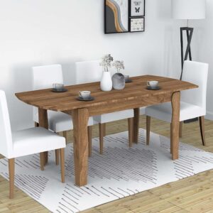 Τραπέζι Marlon Megapap επεκτεινόμενο χρώμα καρυδί 140+40x80x76εκ.