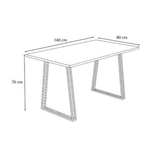Τραπέζι Gable Megapap χρώμα γκρι σκυροδέματος 140x80x76εκ.