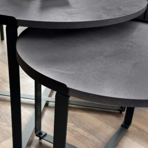 Σετ τραπεζάκια σαλονιού Davis Megapap 2τμχ. χρώμα γκρι σκυροδέματος 70x69x46εκ.