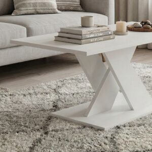 Τραπεζάκι σαλονιού Marcello Megapap χρώμα λευκό 110x55x47εκ.