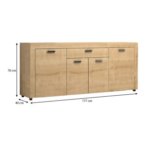 Μπουφές Joseph Megapap χρώμα φυσικό οξιάς 177x40x76εκ.