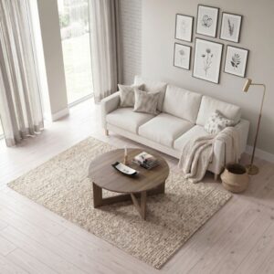 Τραπεζάκι σαλονιού Kati Megapap χρώμα καρυδί Ø80x42εκ.