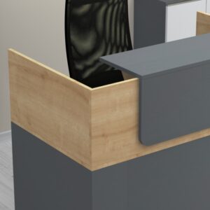 Γραφείο υποδοχής - reception Lemmon Megapap χρώμα φυσικό οξιάς - ανθρακί 120x70x110εκ.