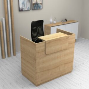 Γραφείο υποδοχής - reception Lemmon Megapap χρώμα φυσικό οξιάς 120x70x110εκ.