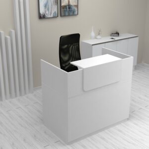 Γραφείο υποδοχής - reception Lemmon Megapap χρώμα λευκό 120x70x110εκ.