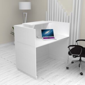 Γραφείο υποδοχής - reception Lemmon Megapap χρώμα λευκό 120x70x110εκ.