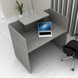 Γραφείο υποδοχής - reception Lemmon Megapap χρώμα γκρι σκυροδέματος 120x70x110εκ.