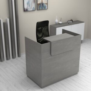 Γραφείο υποδοχής - reception Lemmon Megapap χρώμα γκρι σκυροδέματος 120x70x110εκ.