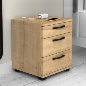 Κομοδίνο - Συρταριέρα γραφείου Roco Megapap χρώμα φυσικό οξιάς 40x39x57εκ.