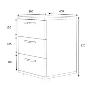 Κομοδίνο - Συρταριέρα γραφείου Roco Megapap χρώμα καρυδί 40x39x57εκ.
