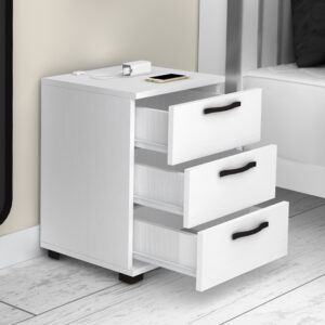 Κομοδίνο - Συρταριέρα γραφείου Roco Megapap χρώμα λευκό 40x39x57εκ.