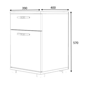 Κομοδίνο - Συρταριέρα γραφείου Veto Megapap χρώμα καρυδί 40x39x57εκ.