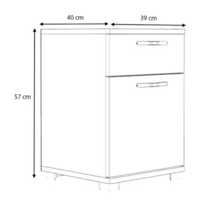 Κομοδίνο - Συρταριέρα γραφείου Veto Megapap χρώμα γκρι σκυροδέματος 40x39x57εκ.