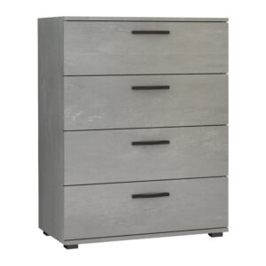 Συρταριέρα Velika Megapap χρώμα γκρι σκυροδέματος 73x44x96εκ.