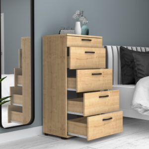 Συρταριέρα Helia Megapap χρώμα φυσικό οξιάς 60x44x108εκ.