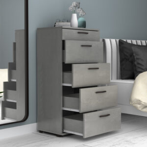 Συρταριέρα Helia Megapap χρώμα γκρι σκυροδέματος 60x44x108εκ.