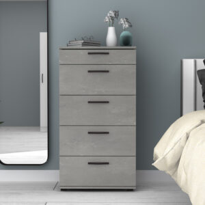 Συρταριέρα Helia Megapap χρώμα γκρι σκυροδέματος 60x44x108εκ.