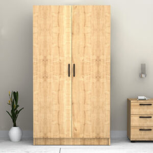 Ντουλάπα ρούχων Victoria Megapap δίφυλλη χρώμα φυσικό οξιάς 100x60x181εκ.