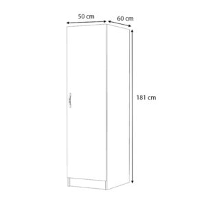 Ντουλάπα ρούχων Victoria Megapap μονόφυλλη χρώμα λευκό 50x60x181εκ.