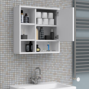 Καθρέπτης μπάνιου Demo Μegapap χρώμα λευκό 60x17,5x60εκ.