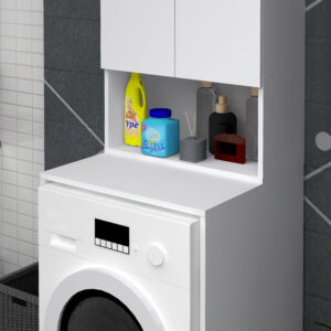 Έπιπλο πλυντηρίου Cozen Megapap χρώμα λευκό 65x60x178εκ.