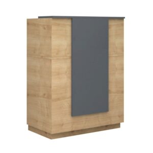 Γραφείο υποδοχής - reception Gemini Megapap χρώμα φυσικό οξιάς - ανθρακί 90x50x110εκ.