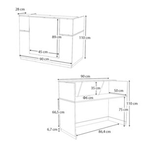 Γραφείο υποδοχής - reception Gemini Megapap χρώμα λευκό 90x50x110εκ.