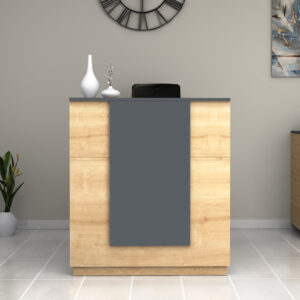 Γραφείο υποδοχής - reception Gemini Megapap χρώμα φυσικό οξιάς - ανθρακί 100x70x110εκ.