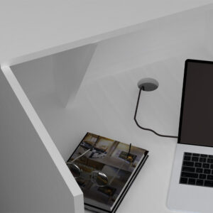 Γραφείο υποδοχής - reception Gemini Megapap χρώμα λευκό 100x70x110εκ.