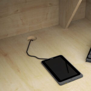 Γραφείο υποδοχής - reception Gemini Megapap χρώμα φυσικό οξιάς - ανθρακί 120x70x110εκ.