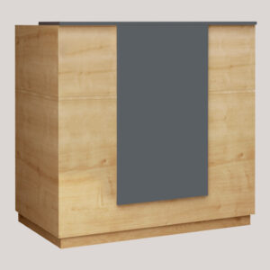 Γραφείο υποδοχής - reception Gemini Megapap χρώμα φυσικό οξιάς - ανθρακί 120x70x110εκ.