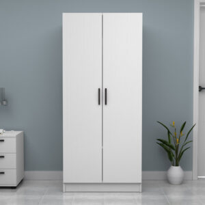 Ντουλάπα ρούχων Vivian Megapap δίφυλλη χρώμα λευκό 80x51,8x181εκ.