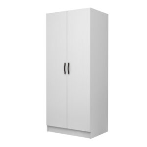 Ντουλάπα ρούχων Vivian Megapap δίφυλλη χρώμα λευκό 80x51,8x181εκ.