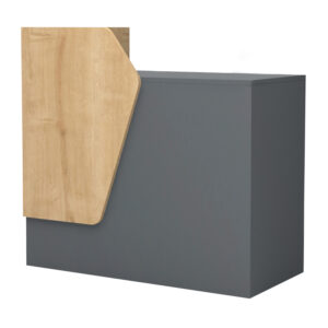 Γραφείο υποδοχής - reception Merlin Megapap χρώμα ανθρακί - φυσικό οξιάς 110x50x101,8εκ.