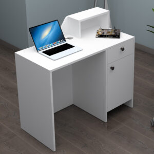 Γραφείο υποδοχής - reception Merlin Megapap χρώμα λευκό 110x50x101,8εκ.