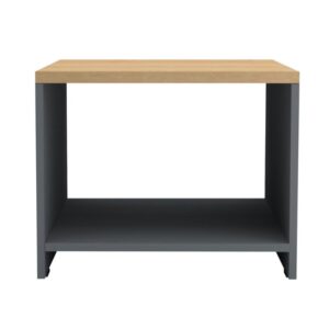 Τραπεζάκι γραφείου επαγγελματικό Venturo Megapap χρώμα ανθρακί - φυσικό οξιάς 60x60x45εκ.