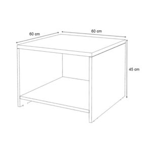 Τραπεζάκι γραφείου επαγγελματικό Venturo Megapap χρώμα ανθρακί - καρυδί 60x60x45εκ.