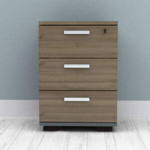 Συρταριέρα γραφείου με κλειδαριά επαγγελματική Venturo Megapap χρώμα ανθρακί - καρυδί 39x40x57εκ.