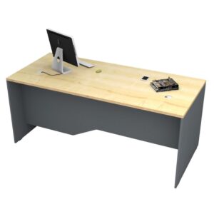 Γραφείο επαγγελματικό Venturo Megapap χρώμα ανθρακί - φυσικό οξιάς 180x80x75εκ.