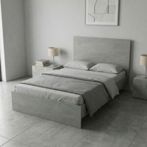 Κρεβάτι Troy Megapap χρώμα γκρι σκυροδέματος 120x200εκ.