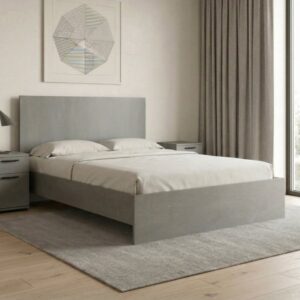 Κρεβάτι Troy Megapap χρώμα γκρι σκυροδέματος 140x190εκ.