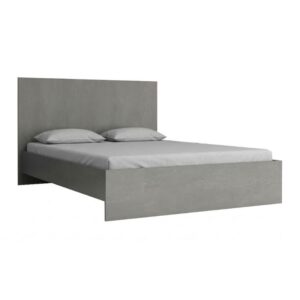 Κρεβάτι Troy Megapap χρώμα γκρι σκυροδέματος 140x190εκ.