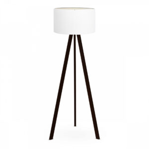 Φωτιστικό δαπέδου Rosling Megapap Mdf/ύφασμα Pvc χρώμα μαύρο - λευκό 38x38x140εκ.