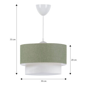 Φωτιστικό οροφής Whitehouse Megapap E27 υφασμάτινο μονόφωτο χρώμα χακί 30x20x55εκ.
